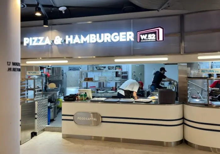 Pizza and hamburger restaurant inside Aqua Planet Ilsan food court