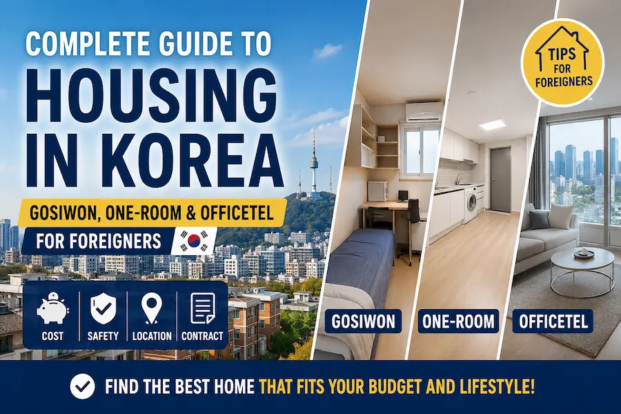 Housing in Korea for foreigners comparing gosiwon one-room apartments and officetels