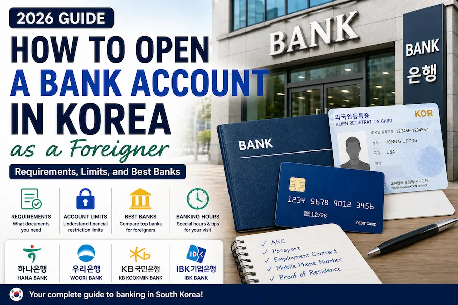 How to open a bank account in Korea as a foreigner with ARC card, debit card, and Korean banks