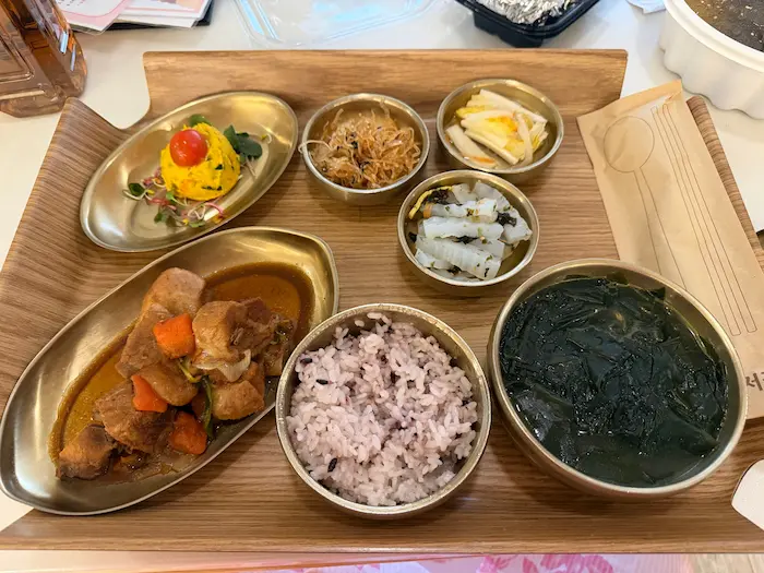 Seaweed soup meal at a Korean Postpartum Care Center for breastfeeding mothers