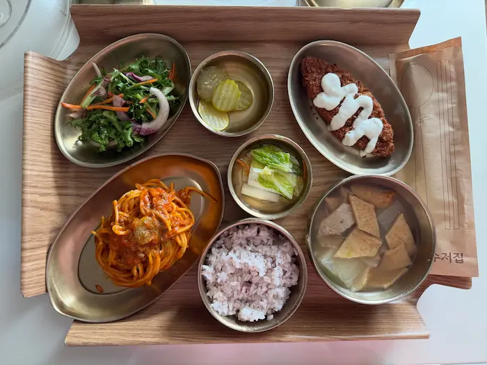 Dinner menu at a Korean Postpartum Care Center