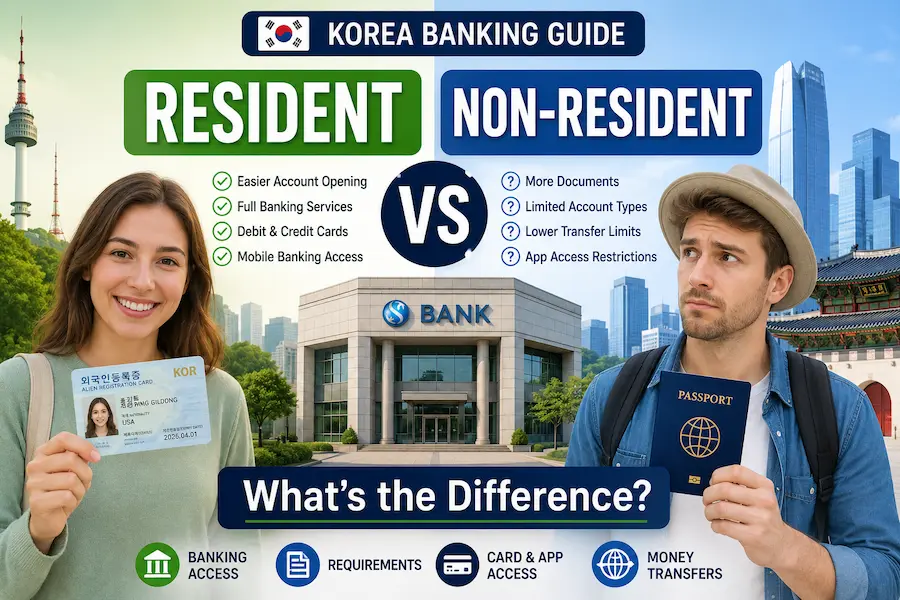 Resident vs Non-Resident in Korea banking differences for foreigners
