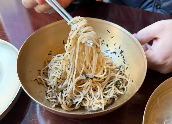 Perilla oil noodles at Myeon Seoul