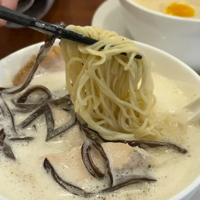 Thin ramen noodles at OreNo Ramen Gangnam