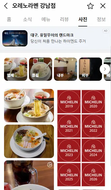 OreNo Ramen Michelin Bib Gourmand recognition history