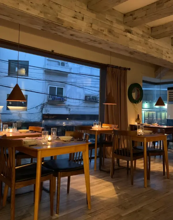 Cozy dining room interior at Osteria Orzo in Hannam-dong, Seoul