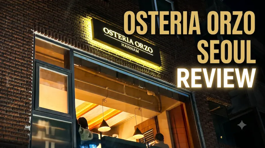 Exterior of Osteria Orzo, a Michelin Guide restaurant in Seoul, featured in a review thumbnail.