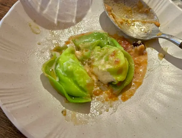 Shrimp ravioli at Osteria Orzo in Seoul during the meal