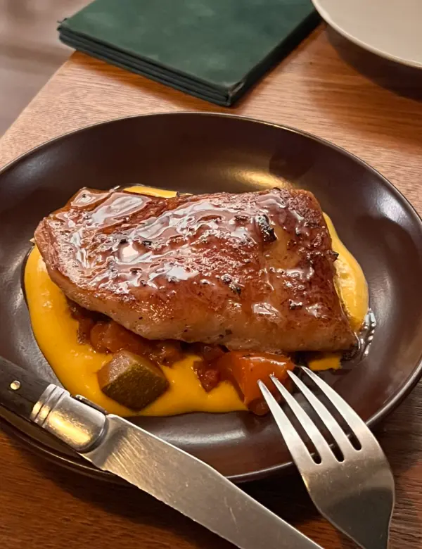 Sous vide pork jowl served at Osteria Orzo in Seoul